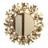 Home Sajawat golden butterfly round wall mirror for home decor, adds opulence and charm.