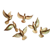 Home Sajawat set of six golden flying dove wall decor sculptures with outstretched wings.