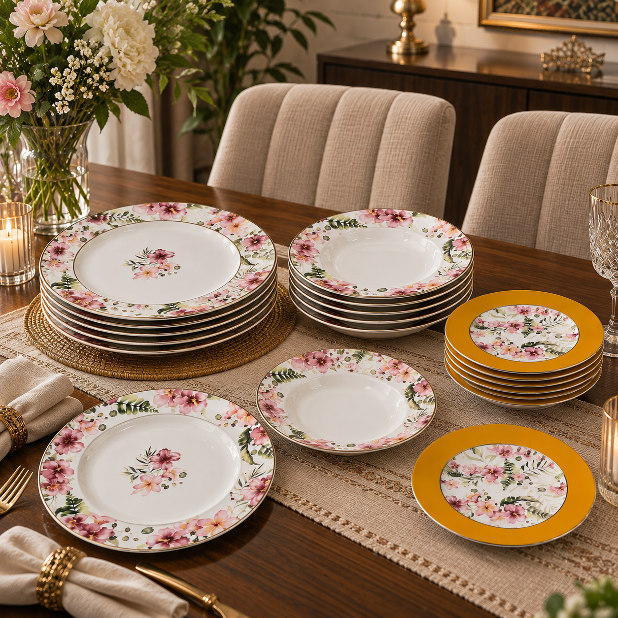 Ceramic Plate Set of 18