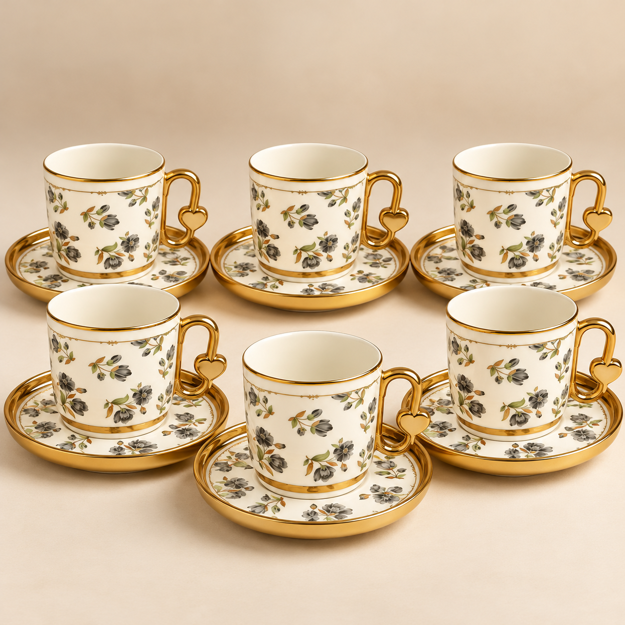 Elegant Floral Porcelain Tea Cup and Saucer Set
