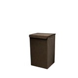 Home Sajawat grey corduroy rectangular laundry hamper with lid and metal grommets in a modern cozy room.