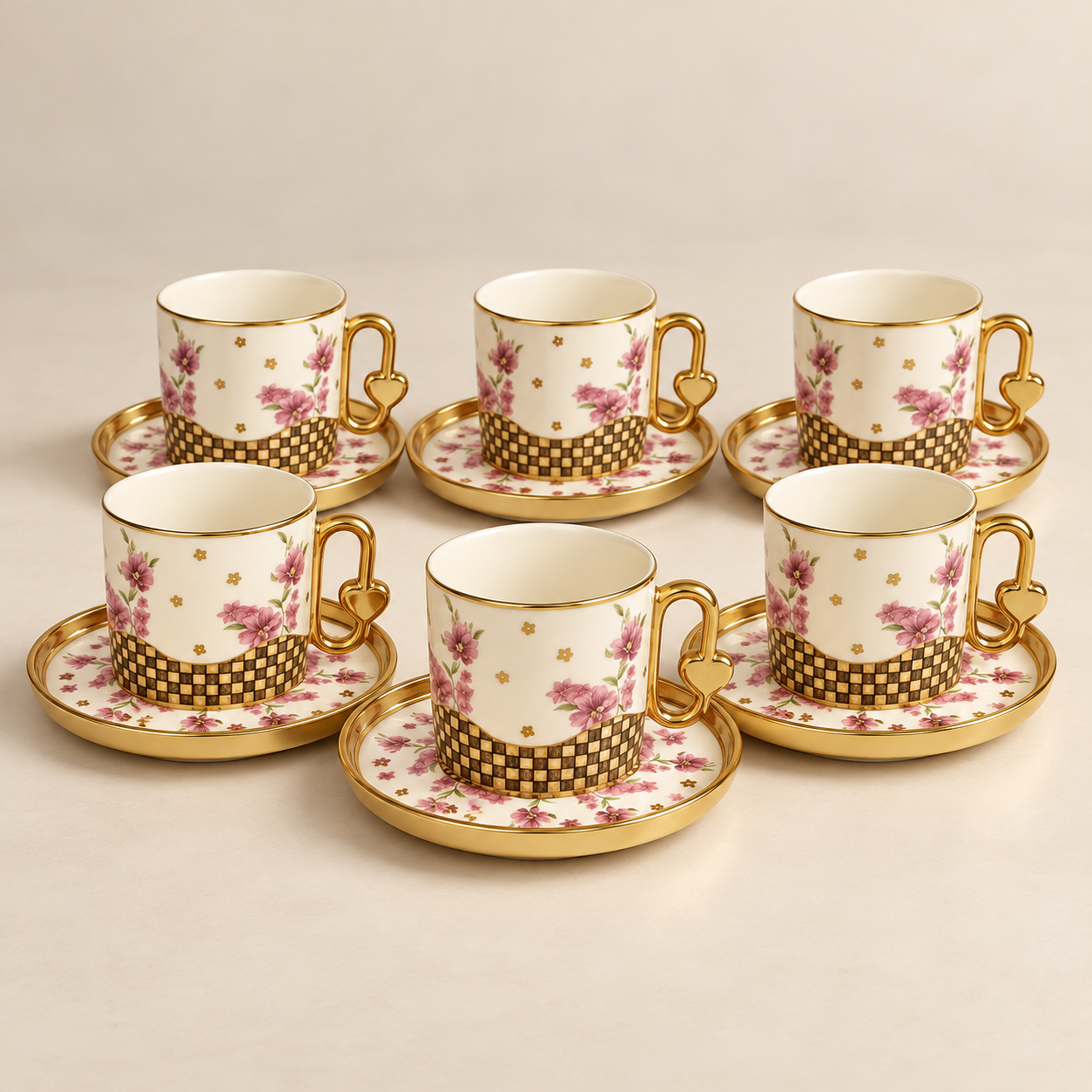 Elegant Floral Porcelain Tea Cup and Saucer Set